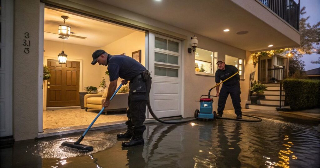 Reinigung von wasserbeschädigten Teppichen in Wohngebieten
