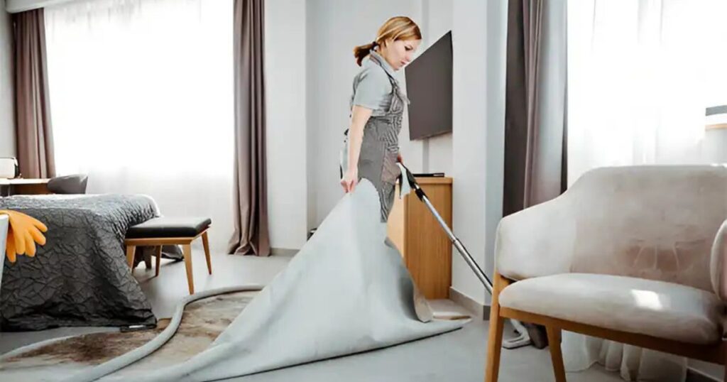 Rug Cleaning in Bright Room